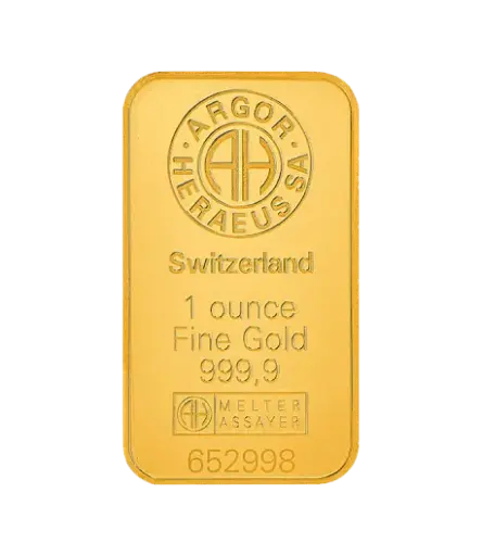 [1oz_gold_Heraeus_Swiss_mint] 1 盎司 9999 千足金(瑞士)鑄造金條 