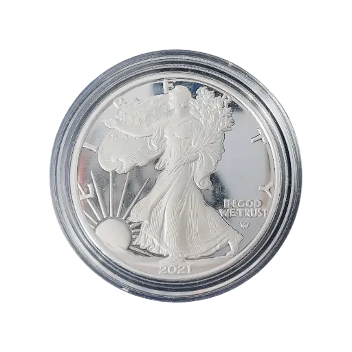 [1oz_silver_eagle_2021_coin_mint] 1盎司 - 2021年 - 美國鷹揚金幣 - 全新狀態